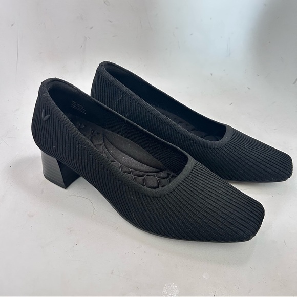 VIVAIA Melody Pro Square-Toe Chunky Heels Size 39 us 8 Black Stretch Upper - Picture 4 of 13